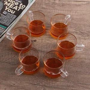 [골드스마일]로하티마리 내열 유리찻잔 6p세트 손잡이 유리잔