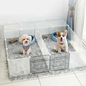 [골드스마일]펫 반투명 울타리 세트 강아지 고양이 반려동물 펜스 반자동안전문