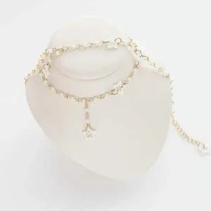 [골드스마일](목걸이+발찌) 카라 진주 세트