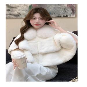 인조모피 숄 케이프코트 감성 퍼코트 상의 여성용 신부 두꺼운 따뜻한 케이프 럭셔리