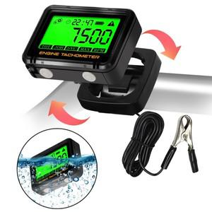 모토 유도식 디지털 타코미터 SVC TOT JOB 엔진 작동 시간계 백라이트 재설정 가능 RPM (바이크 오토바이/
