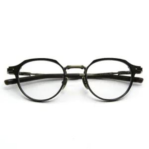 중고 미사용 999.9 포나인즈 안경 프레임 S-05T H 일본제 HIGH-END 8003 다크 브라운 매트/앤틱 골드 하