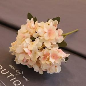 6머리/부케 수국 인공 실크 꽃 신부 손 가짜 웨딩 홈 장식 플로레스