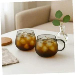 [골드스마일]내열유리찻잔세트 로하티메이내열유리잔2p찻잔투명블랙150ml