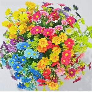 실크 인공 가짜 꽃 데이지 다발 부케, 홈 웨딩 장식, 국화 28 헤드