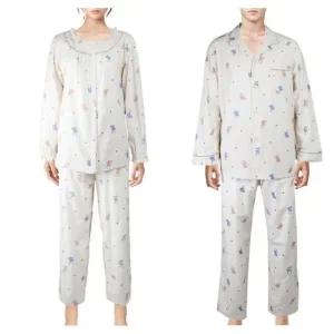 [갤러리아] [비비안]포근따뜻 순면 약기모 고양이 나염 커플 파자마 잠옷 WP8873R MP8873A