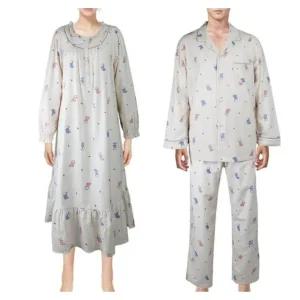 [갤러리아] [비비안]순면 약기모고양이나염원피스남성 파자마 커플 세트 GW8873A MP8873A