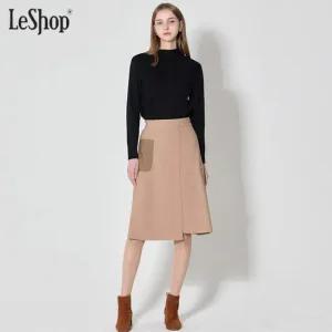 르샵자수 레더 포켓 절개 스커트