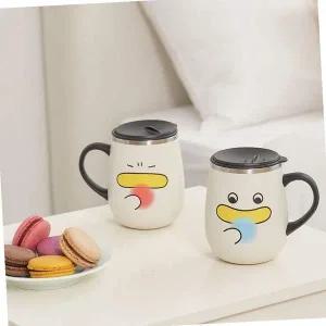 [골드스마일]곽철이머그잔 곽철이 굿즈 스텐 뚜껑 머그컵 블랙