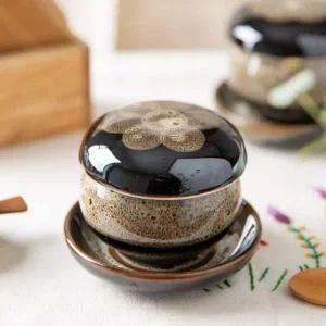 [골드스마일]이천도자기 이중시유 다기잔 1조 세트 선물용 전통 찻잔 다기잔