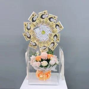 러블리팜 조화 돈바람부채 플라워 케이크 10pc 세트