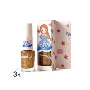 디엘프렌즈 어린이 수성네일, 엘라톡톡 글리터톡톡, 3개