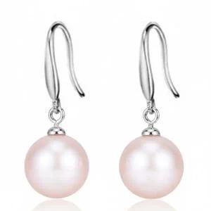[골드스마일]자연주의 각인 담수 S925 백진주 핵진주 귀걸이 핑크진주