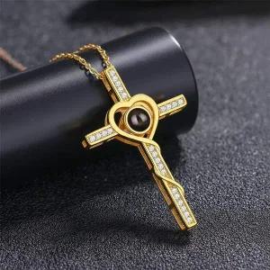 [골드스마일]신기한 세계언어 주사랑 십자가 목걸이 크로스 숨겨진 골드