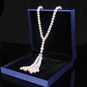 [골드스마일]우아한 브로치겸용 롱 심플 스완 진주 3종 진주목걸이 긴 럭셔리