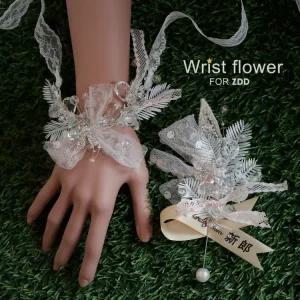 들러리 조화 신랑 신부 부케 웨딩 우아한 랩 크리탈 꽃 액세서리 핀 스 손 쇼