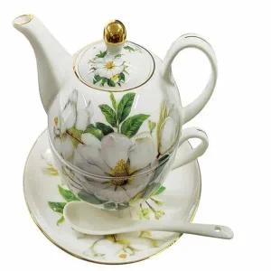 [골드스마일]도자기 차 티포트와 찻잔 전통 다기세트 마시는 용기