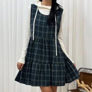 [하프클럽/]빅사이즈 511 빅체크이단프릴원피스 DYPV668