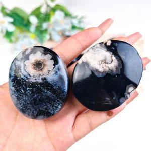 힐링 키 선물 연마된 이상적인 데코용 이색수집품 워 팜 스톤 홈 아트 블랙 한 보석