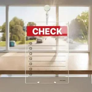 아크릴 걸이형 메모보드 CHECK2 알림 안내판 21x30cm 투명판 WFKYA8U