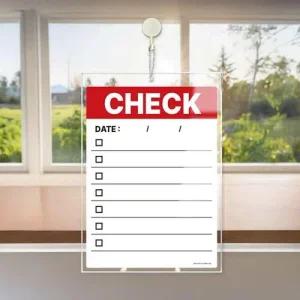 아크릴 걸이형 메모보드 CHECK2 알림 안내판 21x30cm 화이트판 WFKYA8V