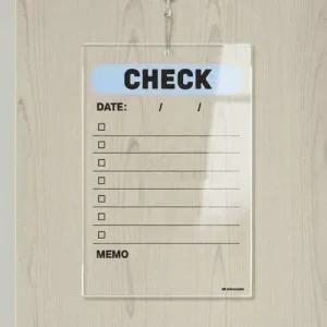 아크릴 걸이형 메모보드 CHECK5 알림 안내판 21x30cm 투명판 WFKYA90