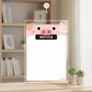 아크릴 걸이형 메모보드 NOTICE23 알림 안내판 21x30cm 화이트판 WFKYA97