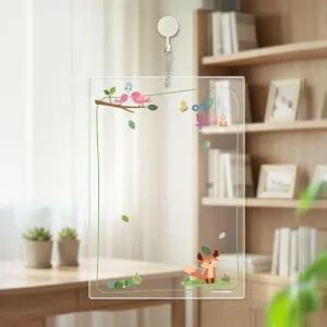 아크릴 걸이형 메모보드 여기보세요 알림 안내판 21x30cm 투명판 WFKYA98