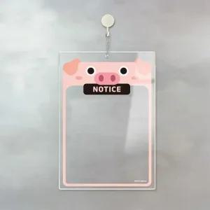 아크릴 걸이형 메모보드 NOTICE23 알림 안내판 21x30cm 투명판 WFKYA96