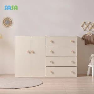 [SASA]사사가구 E0 로미 1600 아동옷장+서랍장세트(원목발미포함)