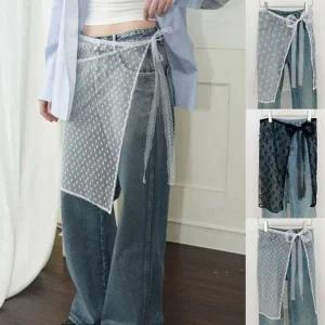 [하프클럽/]매력적인 레이어드 시스루 스커트 롱 실루엣 여름