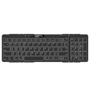 [미국배송] 번호 RGB 백라이트 휴대용 풀사이즈 충전식 여행용 키보드(아이패드호환/아이폰호환/스마트폰/태블릿/PC/노트북용 잠금식 접이식 키보드(번호 포함)