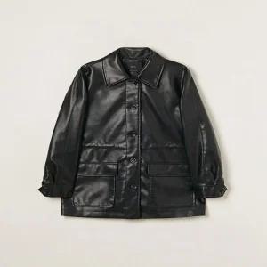로엠 인기 미디 페이크 레더 자켓 _K RMJKF12R16