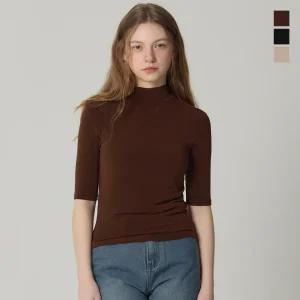 [더블유스탠다드(W STANDARD)] 우먼 (SI) 하프넥 반팔 티셔츠