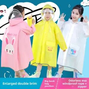 디 코트 방수 비옷 소년과 긴 학교 특별 소녀 를위한 배낭 바이크장갑 유니폼