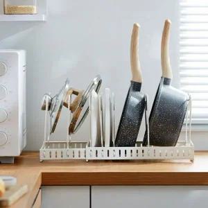 냄비 프라이팬 다용도 길이 조절 주방 정리 수납함