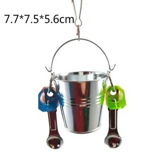 바이트 2 장난감 식품 컵 상자 이중 용도 조류 다람쥐 개/몫 케이지 홀더 앵무새 스탠드 아크릴 소재