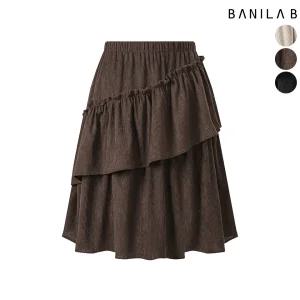 여성 골덴 사선 캉캉 프릴 스커트