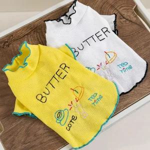 패션 강아지 블라우 웨터 인쇄 셔츠 여름 애완 패턴 동물 개 반려 치와와 고양이 풀오버 옷 스 귀여운