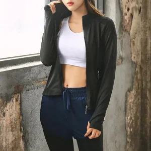 [하프클럽 옷자락]여성 트레이닝 일자 매쉬 블랙 집업 필라테스 운동복