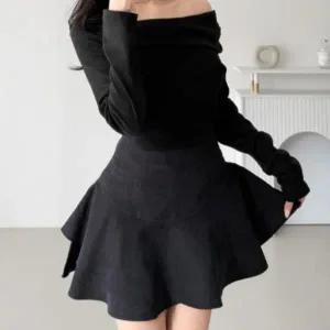 [옷자락]여성 러블리 A라인 플레어 미니 스커트 바지 내장_P412335389