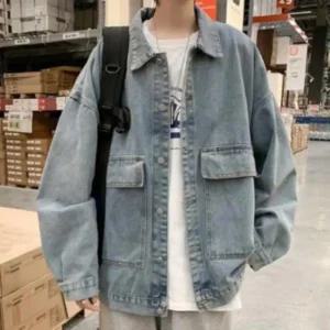 여성 연청 루즈핏 데님 자켓 스카이 블루