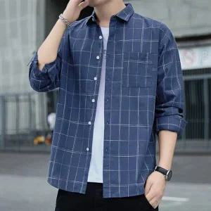 셔츠 남방 데일리룩 남자 체크 캐주얼 봄 가을 긴팔 (WFFUNQM)
