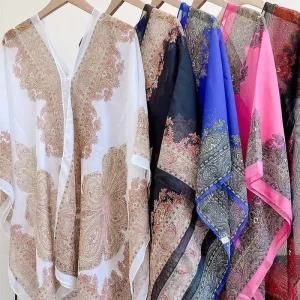 [라일리여성의류] Rly 가디건 여름 비치웨어 몽골망토 숄망토 쉬폰 스카