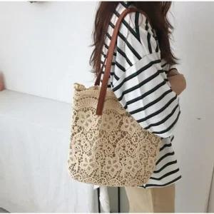 [라일리] Rly 캔버스백 레이스 숄더백 데일리백 빅 바캉스 여름