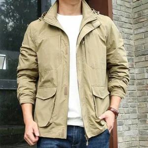 오버핏 탈부착 윈드 야상 남성 자켓 점퍼 가을 모자 (WFFUNZG)