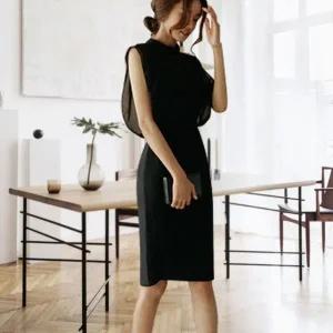 웨딩 프릴 나시 H라인 여성 정장 꾸안꾸 원피스 (WFFUO57)