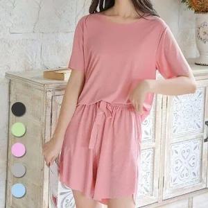 주름 플 홈 세트 원마일 옷 웨어 루즈핏 투피스 니트 (WFFUO86)