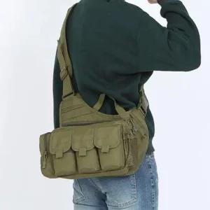 여행 캠핑 낚시 보조 바디백 남자 서바이벌 카키 가방 WFKN1Z3