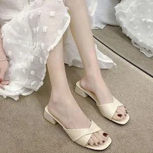 여성 직장인 대학생 뮬구두 신발 발편한 슬리퍼 슈즈 WFKN1Z6